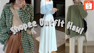 Shopee Outfit Haul Malaysia TryOn  Dress  Pants  Blouse  Jacket [upl. by Amsirak]