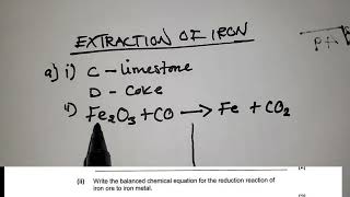 Chemistry Extraction of Iron  exam Revision exam [upl. by Pomfrey]