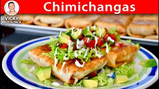 COMO HACER CHIMICHANGAS  Vicky Receta Facil [upl. by Jake98]