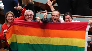 Singing breaks out in Australian parliament as marriage equality law is passed [upl. by Marchak]