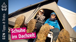 Dachzelt Tipps amp Tricks Schuhe im Dachzelt [upl. by Gniliem]