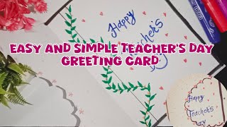 Quick and Easy Teachers Day Card Making  Greeting Card Ideas [upl. by Aihset]