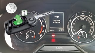 Skoda Octavia III  How to change key battery [upl. by Him]