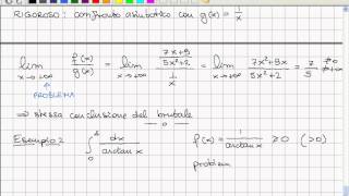 Analisi II  Lezione 37  Integrali impropri criterio del confronto e del confronto asintotico [upl. by Ema]