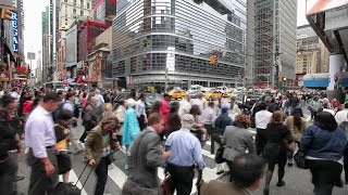 Crowd Walking Intersection New York City Fast Timelapse People Commuters Stock Footage [upl. by Rothenberg]