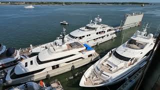 Super yachts crossing the pacific aboard a yacht transport ship Yacht Express [upl. by Aremihc]