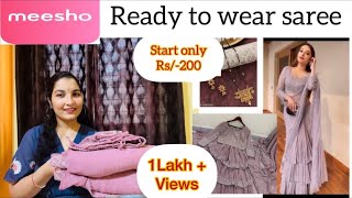 Meesho ready to wear saree  Meesho haul  Designer saree amp mangalsutra review  vasu swami [upl. by Ailehpo]