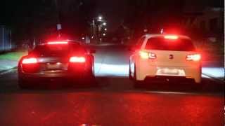 Audi R8 vs Golf R Launch Control APR modified [upl. by Fayre]