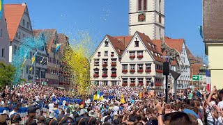 Biberacher Schützenfest 2022  Marktplatz Abnahme Antrommeln  Schützenfestlied [upl. by Towill343]