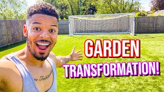 BUILDING A PROFESSIONAL FOOTBALL PITCH IN MY GARDEN [upl. by Aillemac]