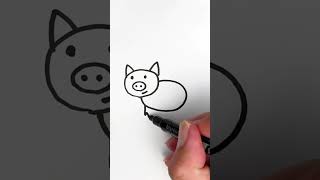 How to draw a fat pig step by step for kids kids kidsdrawing drawing easydrawing pig [upl. by Scopp980]