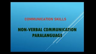 NonVerbal Communication Paralanguage [upl. by Radnaxela]