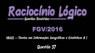 IBGE2016 Técnico em Informações Geográficas e Estatísticas A I  Questão 37 [upl. by Victoir]