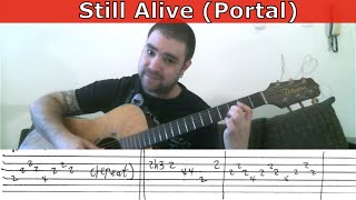 Fingerstyle Tutorial Still Alive Portal  Guitar Lesson w TAB [upl. by Claude]