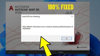 AutoCad FATAL ERROR Unhandled Access Violation Reading 0x0028 Exception at FED94060h  How To Fix ✅ [upl. by Okiam256]