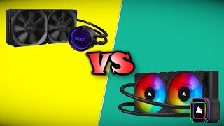 Review Corsair iCUE H100i vs NZXT Kraken X53 [upl. by Eneryt]