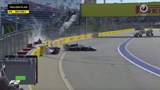 Formula 2 Crash Nikita Mazepin amp Nobuharu Matsushita [upl. by Astto]