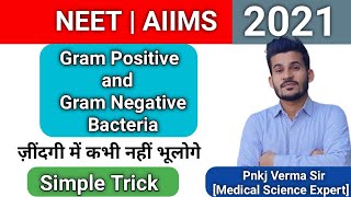 Trick to learn Gram Positive and Gram Negative Bacteria  NEET Biology 2021 [upl. by Canfield]