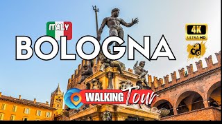 Exploring Bologna North Italy 🇮🇹 City Walking Tour 4K [upl. by Nairam]