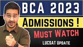 💥BCA Admissions 2023 BCA Entrance Exam 2023 LUCSAT Update Lucknow University BCA Admission 2023💥 [upl. by Denys314]