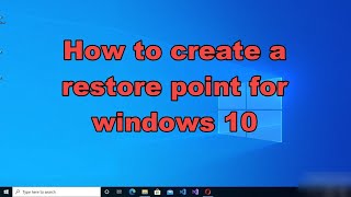 How to create a restore point for windows 10 [upl. by Prudy47]