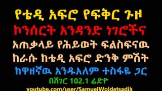 Teddy Afro With Andualem Tesfaye Interview Sheger Radio [upl. by Burty830]