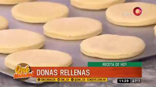 Receta dulce Donas rellenas con dulce de leche [upl. by Ainessey]