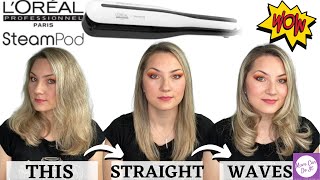 SteamPod 30 by L’Oréal Review of the famous Flat Iron Is it worth the money Straight amp Wavy Look [upl. by Rases]