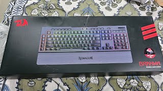 Redragon K586 Brahma RGB Mechanical Gaming Keyboard with Red Switches  Unboxing Video  4k [upl. by Liemaj]