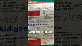 Aceclofenac amp Paracetamol Tablets Uses in Hindi  Aldigesic P Tablets [upl. by Sharity]