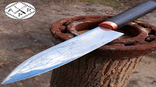 Forging a Kitchen KNIFE out of Rusted BEARING [upl. by Ambie]