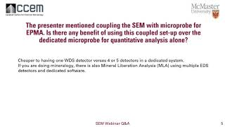 CCEM Webinar Series  Scanning Electron Microscopy Basics Questions and Answers [upl. by Garwood]