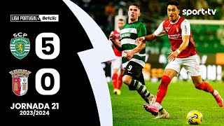 Resumo Sporting 50 Braga  Liga Portugal Betclic  sport tv [upl. by Latsyrc151]