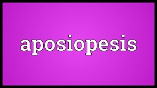 Aposiopesis Meaning [upl. by Creamer]