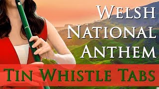 TIN WHISTLE TABS TUTORIAL  Welsh National Anthem  SIX NATIONS RUGBY 2018 [upl. by Gualterio411]