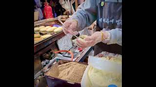 Fresh Made Korean Sweet Pancake Hotteoks shorts shortvideo youtubeshorts short ytshorts foodie [upl. by Kennet]