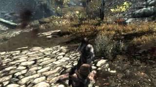 Skyrim Combat Gameplay [upl. by Ahsinan]