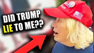 MAGA Granny FREEZES when Confronted with Trumps Own Quote [upl. by Kcirdek850]