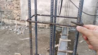 How to Tie Column Ties  Civil engineering site works tips and tricks  Column Reinforcement [upl. by Hertz]