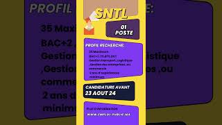 Offre demploi SNTL Gestionnaire du Transport et Logistique [upl. by Nnaxor]