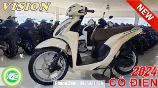 XE amp XE  Review và báo giá Honda Vision 110cc 2024 》Phiên bản cổ điển  Vàng đen bạc  Vàng hột gà [upl. by Nimoynib]