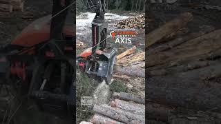 Beast of a forestry machine cuts timber into logs heavyequipment work machinery logging [upl. by Garnes269]