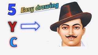 BHAGAT SINGH KA DRAWING  bhagatsingh art video [upl. by Dviad]