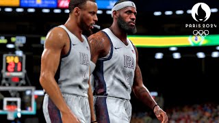 LeBron x Steph Takeover  NBA 2K24 Olympics Mode  USA vs Brazil  Ultra Realistic Gameplay [upl. by Kirby]