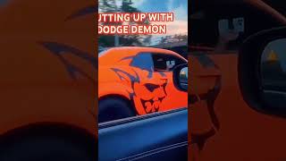 srt dodge hemi mopar dodgedemon viral viralvideo gorgeous orange demon🩸🔥👀💨💪 [upl. by Kciregor]