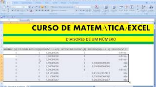 Excel Múltiplos e Divisores de Números MMC Mínimo Múltiplo Comum MDC Máximo Divisor Comum [upl. by Nicolella343]