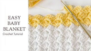 Easy Beginner Crochet Baby Blanket Video Tutorial [upl. by Ahsykal864]