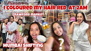 I coloured my hair RED at 2 AM 😱 Mumbai shifting Pointless Vlog [upl. by Ynohtnakram]