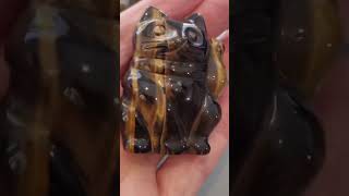 Pisica din ochi de tigru  MY STONE crystalshop jewelry resinart gemstone healingcrystals [upl. by Maloy274]