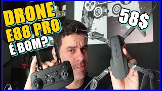 DRONE E88 PRO POR MENOS 100 REAIS E PROMETE UMA EXPERIÊNCIA INCRÍVEL DE CUSTO BENEFÍCIO [upl. by Ahsieyk]